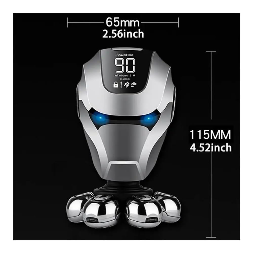 Men's Electric Shaver - Rechargeable Cordless Razor with 7 Floating Heads, Nose Hair Trimmer & Facial Cleansing Brush | Full Head Shaving Kit for Smooth Shave at Home, Travel & Gym