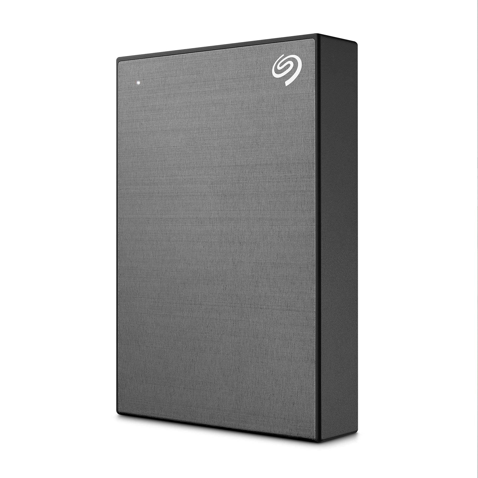 Seagate One Touch 5TB Portable External Hard Drive with Password Protection - USB 3.0 for PC, Mac & Laptop - Space Gray (STKZ5000404) | Includes Data Rescue Service | Perfect for Backup, Storage & File Sharing