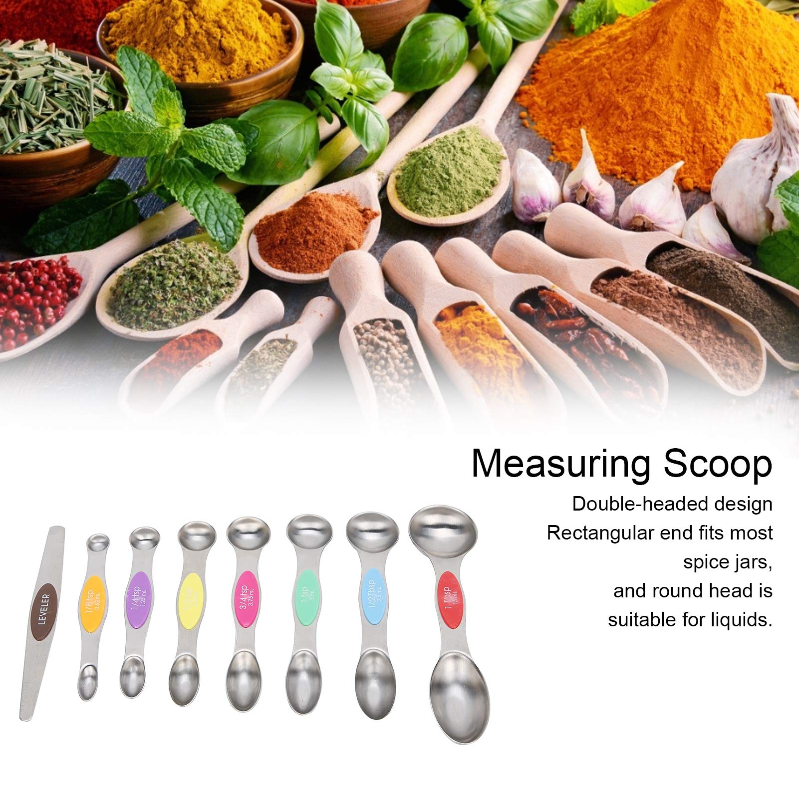 Premium Stainless Steel Measuring Spoons Set - Small Kitchen Utensils for Baking, Cooking & Meal Prep | Ideal for Home, Restaurant & Professional Chefs | Accurate Measuring for Dry & Liquid Ingredients