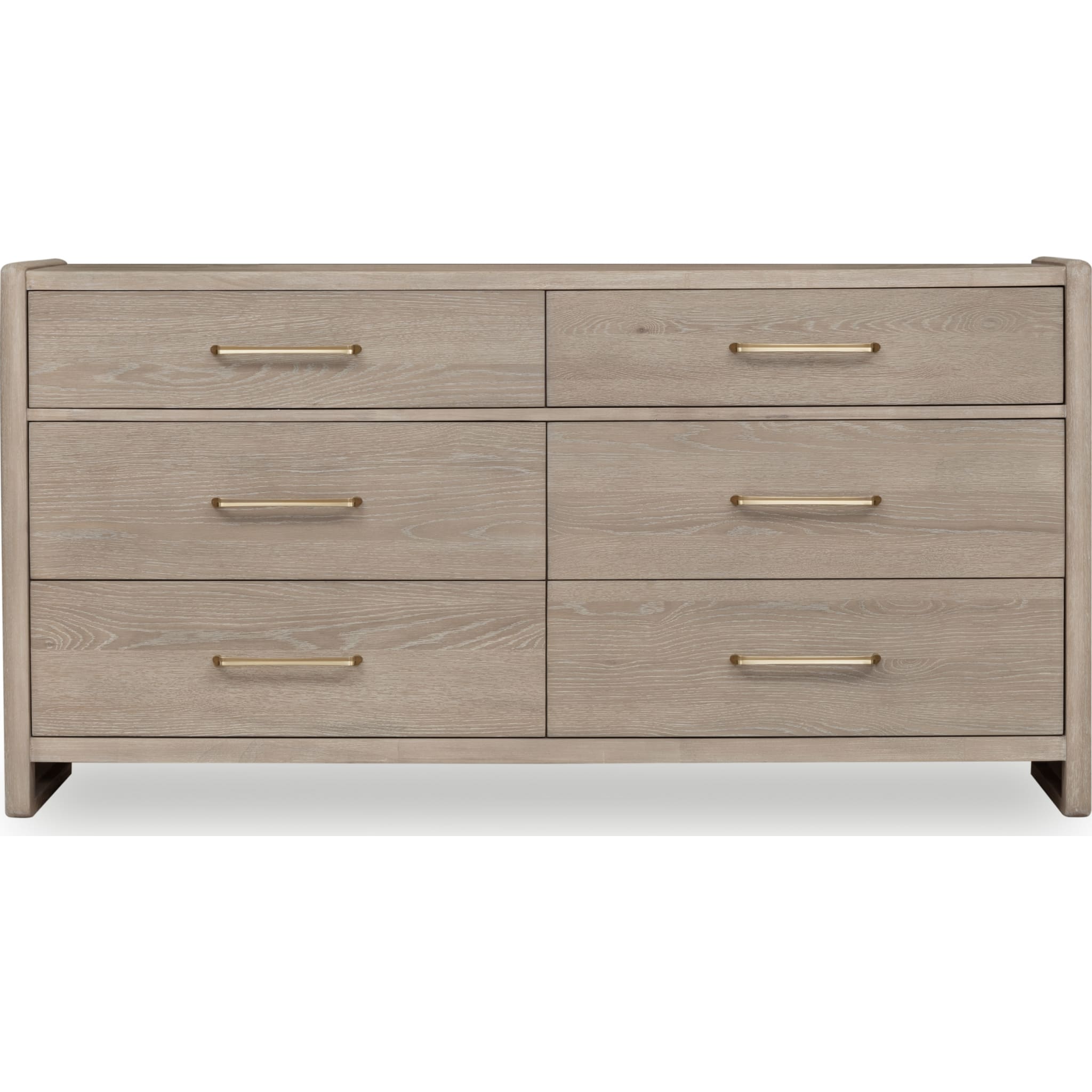 Gardenia 6-Drawer Oak Wood Dresser in Chai - Solid Wood Bedroom Furniture for Storage & Organization - Perfect for Master Bedroom, Guest Room, or Nursery