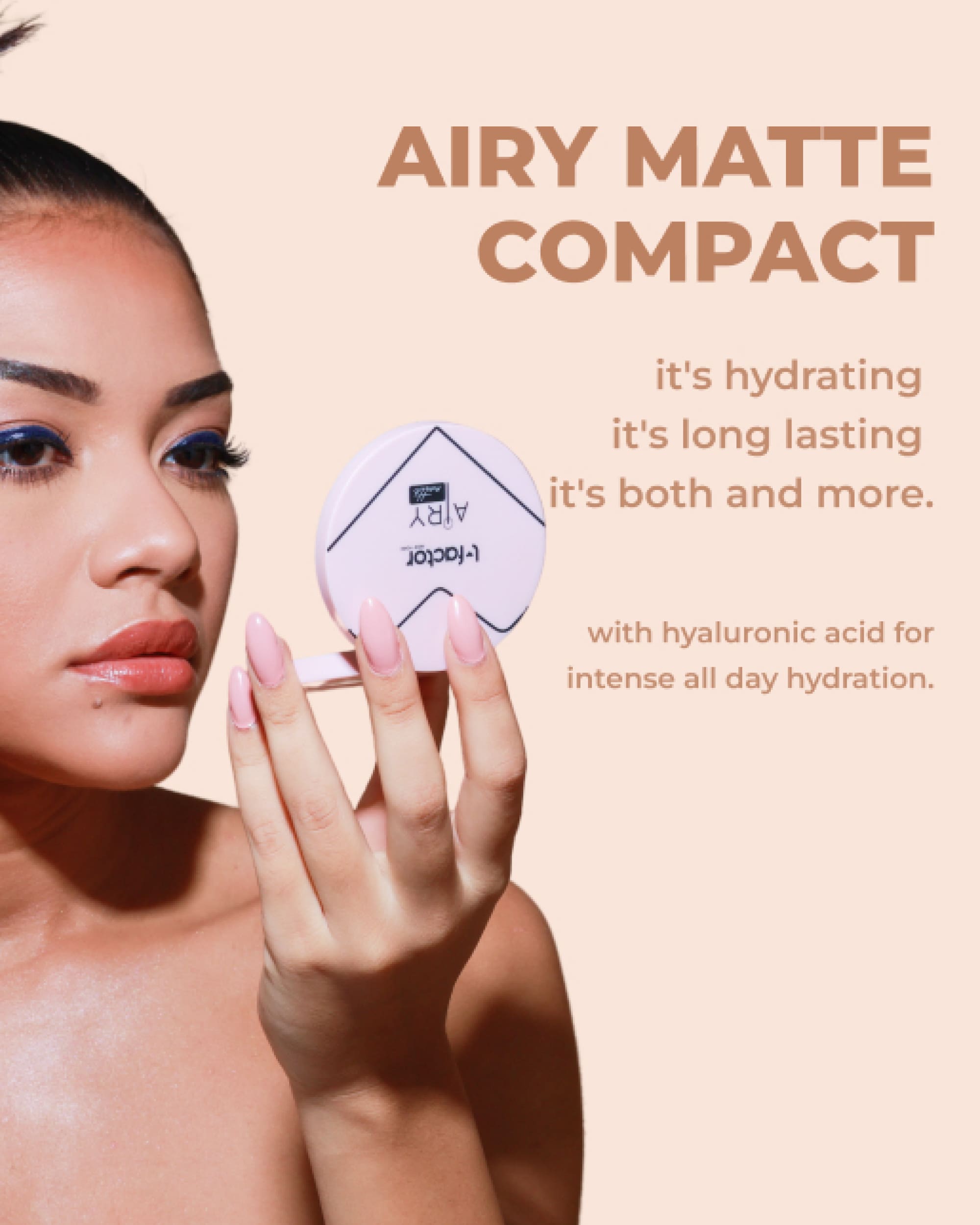 Airy Matte Compact Powder - Lightweight & Oil-Control Face Makeup for Flawless Finish | Perfect for Everyday Wear & Touch-Ups On-The-Go