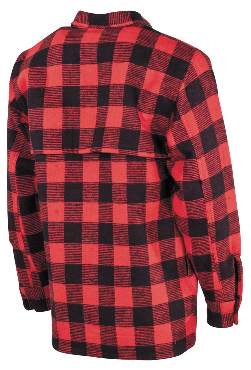 Men's Lumberjack Flannel Shirt - Red & Black Plaid - Warm & Durable Casual Button-Up for Outdoor Work, Hiking & Fall Fashion