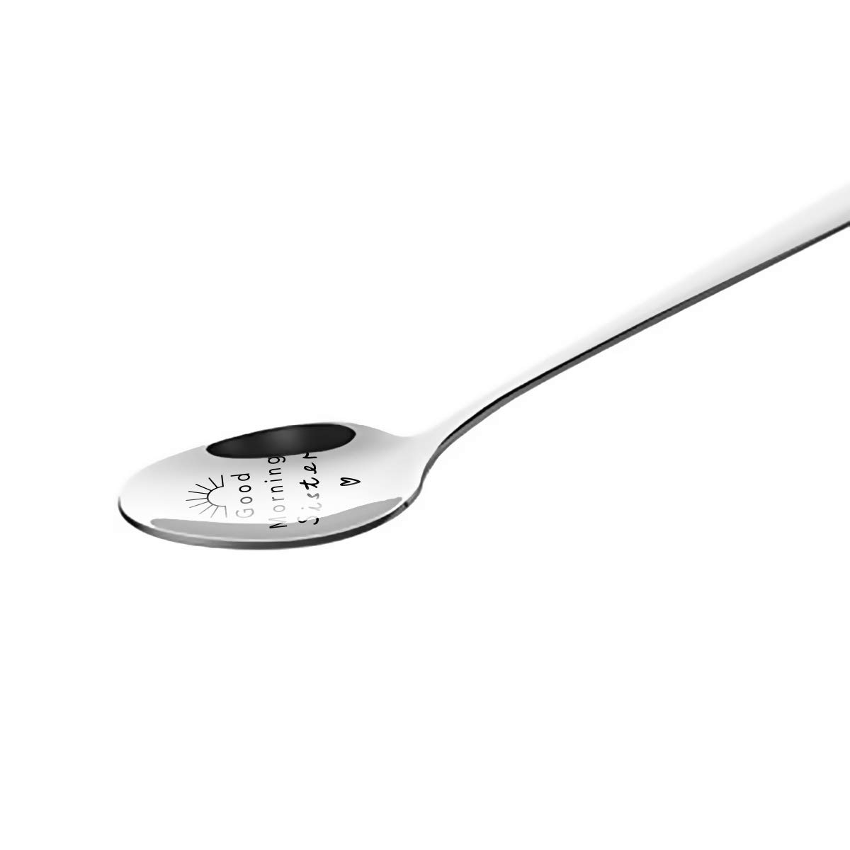 Best Sister Gifts - Engraved Funny Good Morning Sister Spoon for Tea & Coffee - Unique Present for Women from Brother, Sisters, Bride & Friends - Perfect for Mother's Day, Birthday & Christmas - Ideal for Morning Tea Rituals, Bridal Showers & Family Gatherings