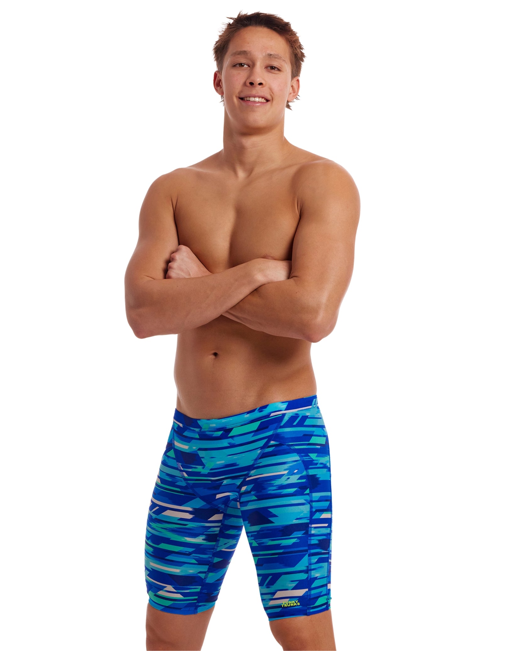 Pace Racer Men's Swim Training Jammers - Fast-Drying Competitive Swimwear for Lap Swimming & Water Sports - Blue