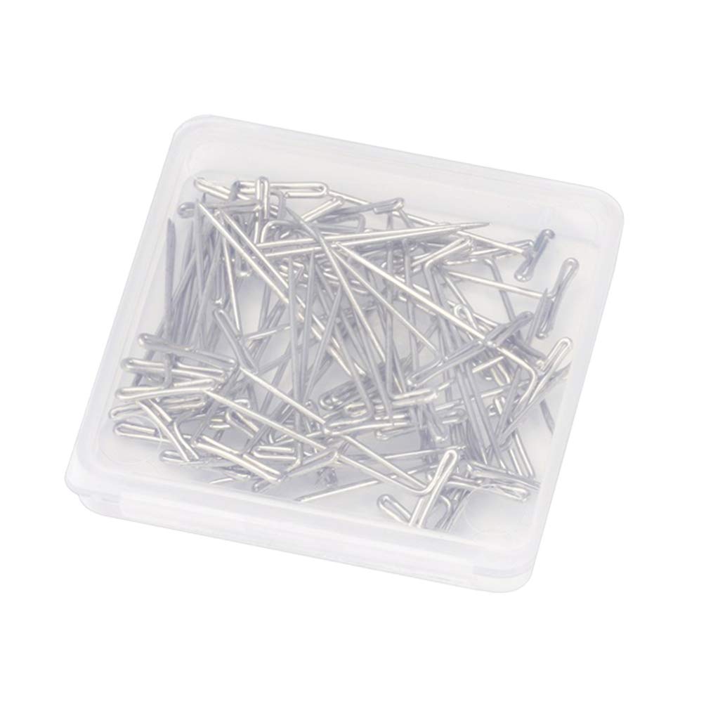Exceart 50Pcs Wig T Pins with Plastic Transparent Storage Box - Secure Hold for Wigs & Hair Extensions - Perfect for Styling, Cosplay & Salon Use