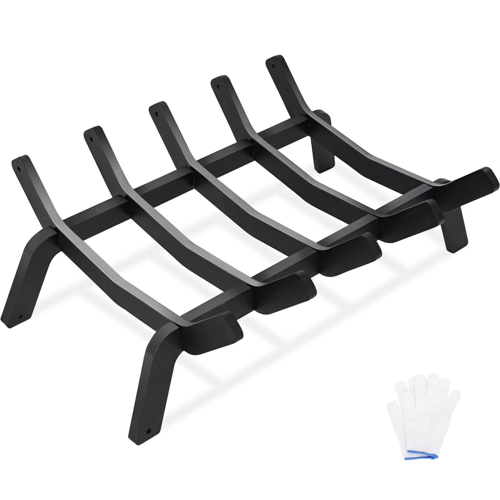 17 Inch Heavy Duty Steel Fireplace Grate - Indoor Fireplace Log Holder & Firewood Rack for Wood Stove | Durable Fireplace Accessory for Cozy Home Heating & Winter Decor