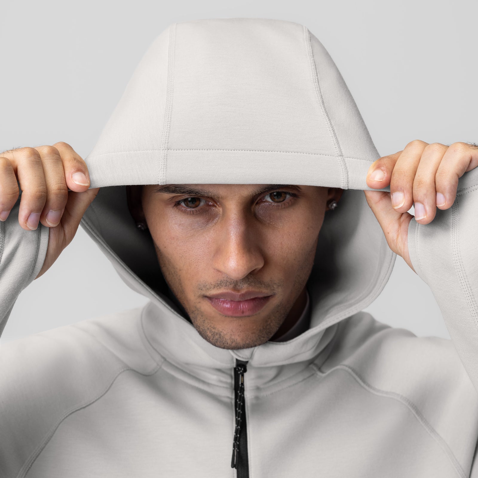 Dri Core™ Zip Hoodie for Men & Women - Light Grey Pullover Jacket | Moisture-Wicking, Breathable & Comfortable | Perfect for Gym, Running & Outdoor Activities