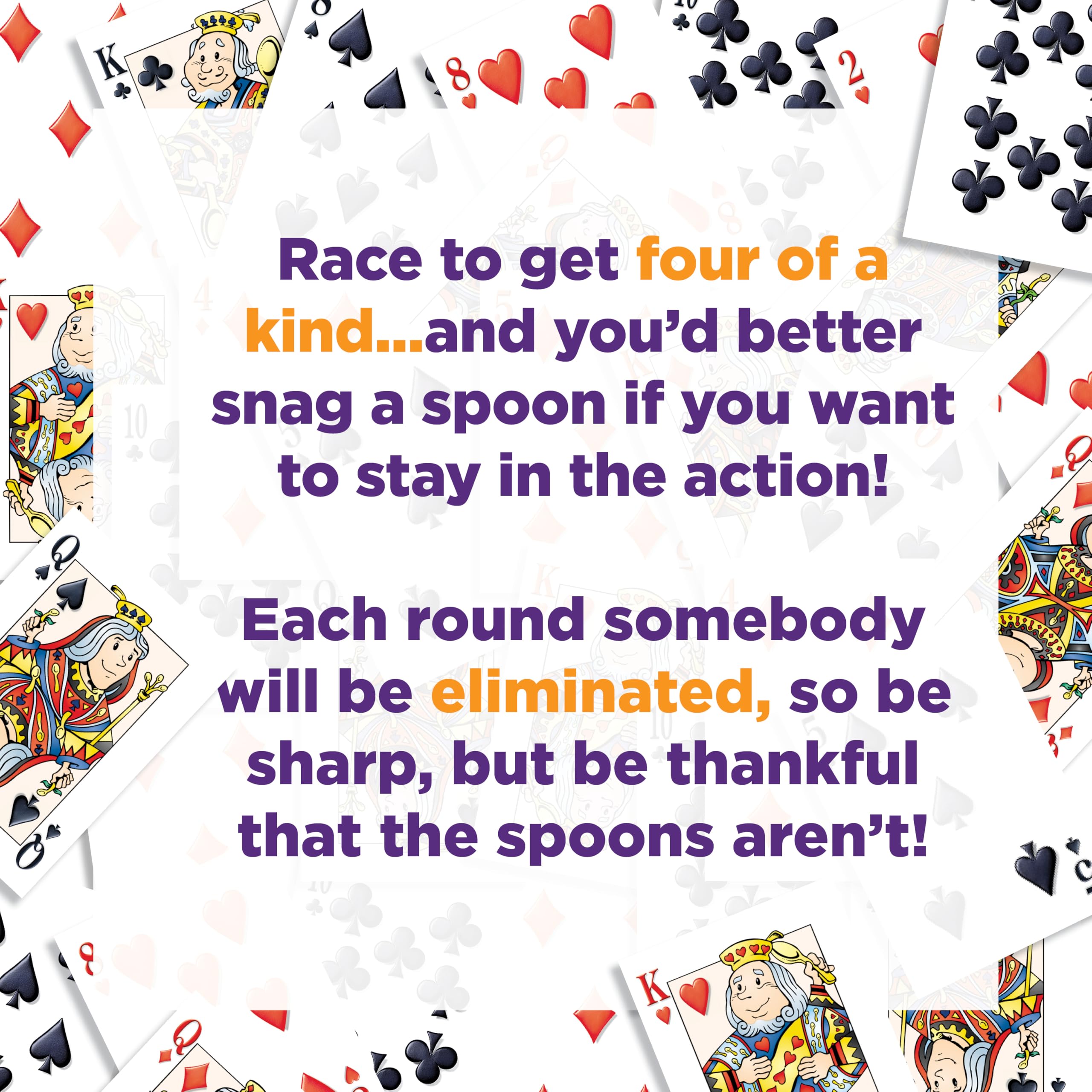 Fun Spoons Card Game for Kids & Adults - Family Party & Travel Deck of Cards for 3-5 Players (Ages 7+) | Perfect for Game Nights, Camping Trips & Indoor Family Entertainment