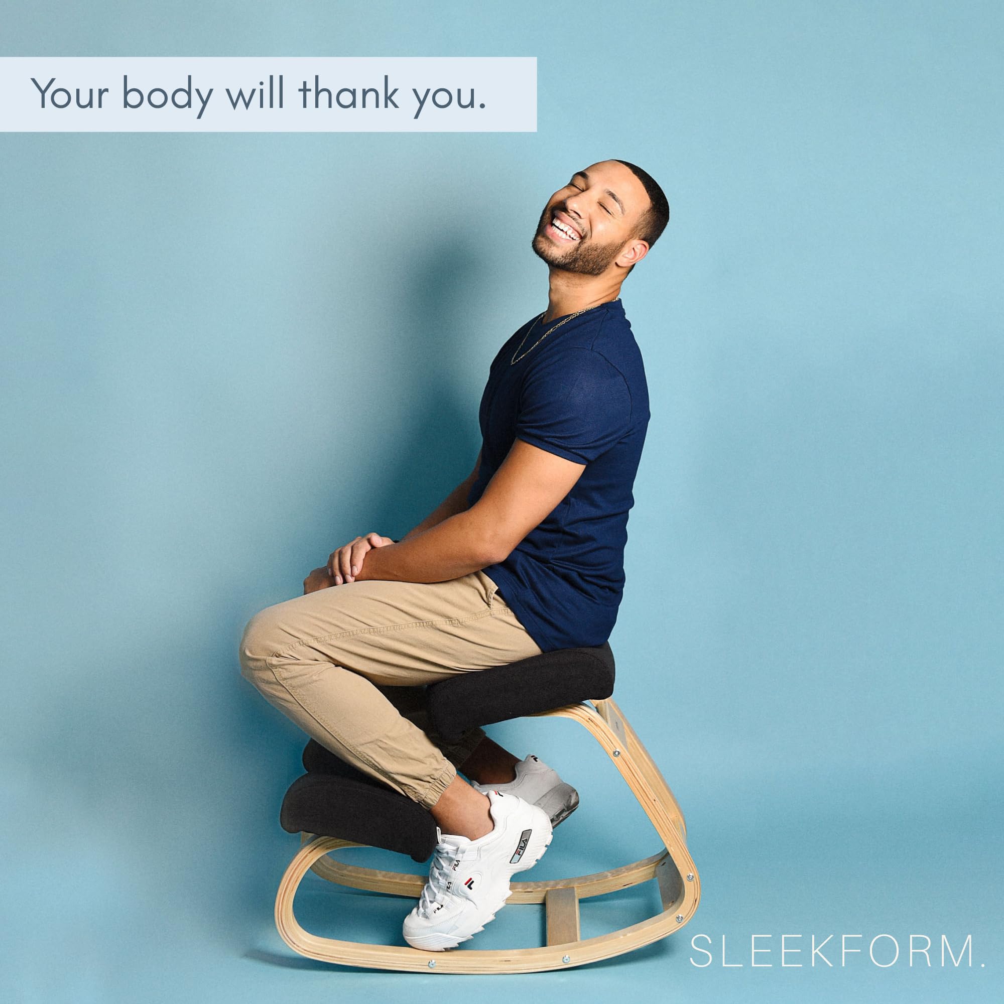 Sleekform Austin Ergonomic Kneeling Chair - Adjustable Posture Support for Home Office, Computer Desk & Active Sitting - Perfect for Work, Study & Back Pain Relief