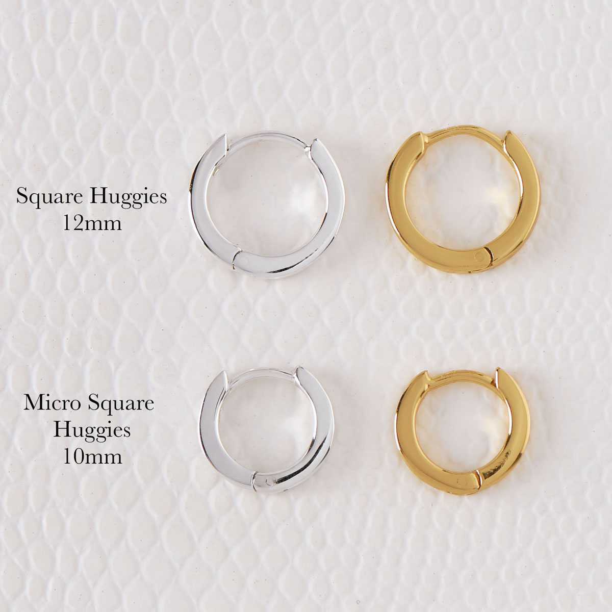 Small Square Huggies Earrings - Dainty & Minimalist Stud Earrings for Women, Perfect for Everyday Wear & Gift Giving