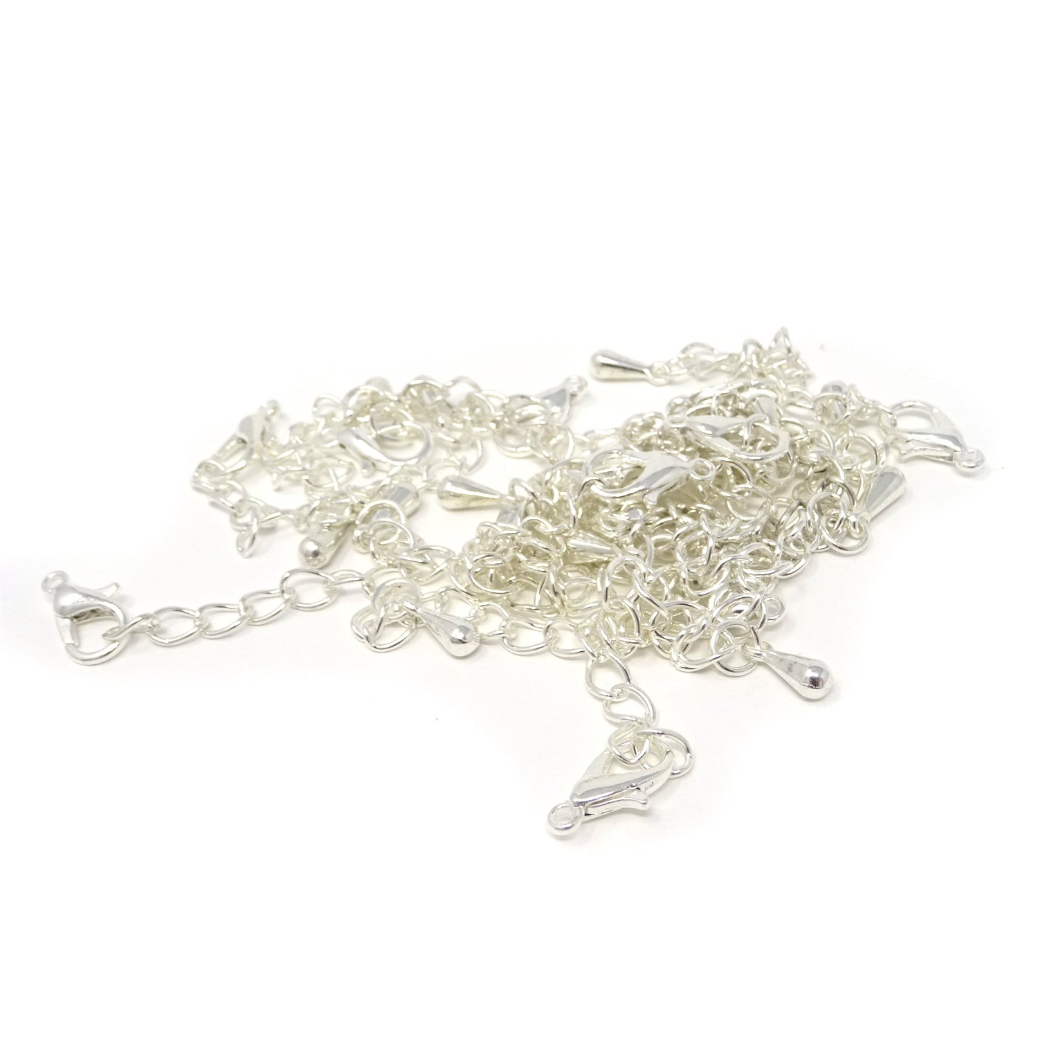 Honbay 15PCS 2-Inch Silver Jewelry Extender Chains - Necklace, Bracelet & Anklet Extension with Lobster Clasp | Perfect for Adjusting Jewelry Length & Layering Accessories
