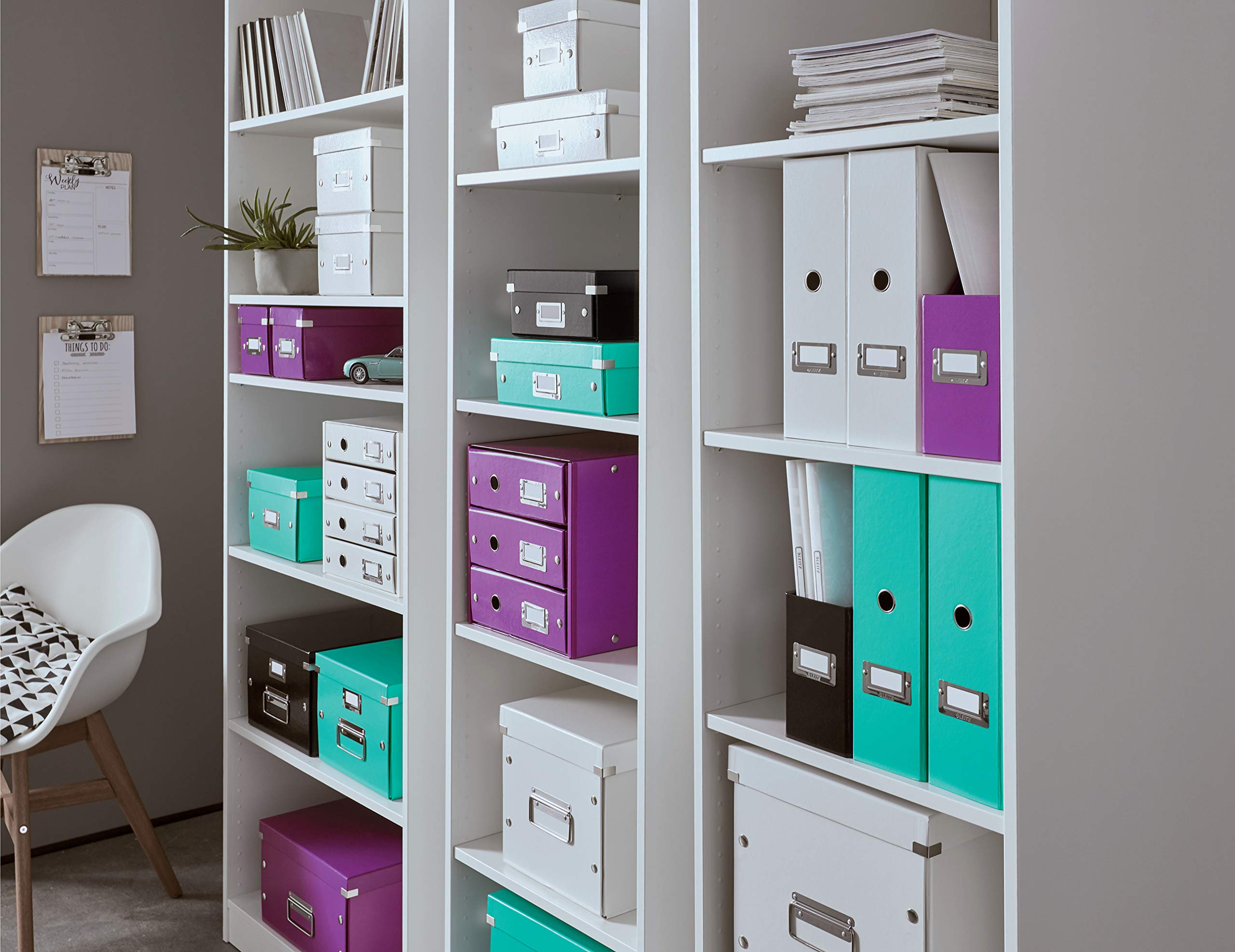 Leitz A5 Storage Box - Small White Organizer for Office & Home | Click & Store Range 60430001 | Perfect for Documents, Files & Stationery Organization