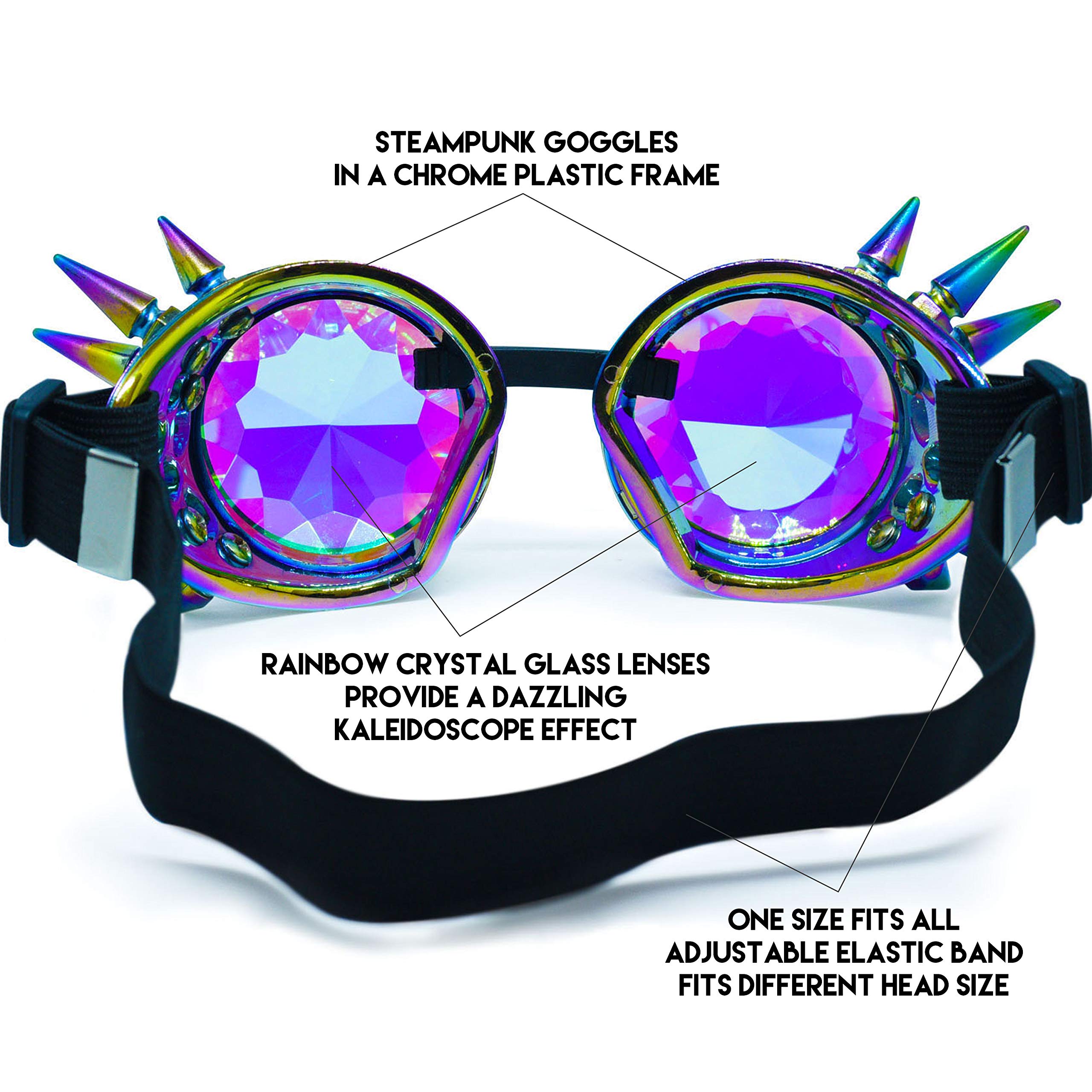 Trippy Psychedelic Rave Goggles - Funky Prism Glasses for Raves & Festivals - SoJourner Bags Kaleidoscope Vision Party Accessories - Perfect for EDM Events, Concerts, and Light Shows