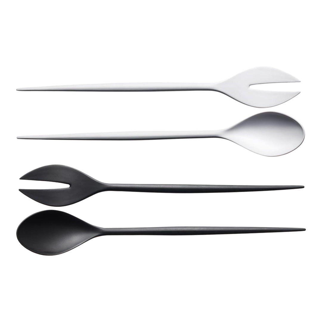 Premium Krenit Salad Serving Set - 8-Piece Stainless Steel Salad Tongs & Forks - Ideal for Dinner Parties, BBQs, and Buffets