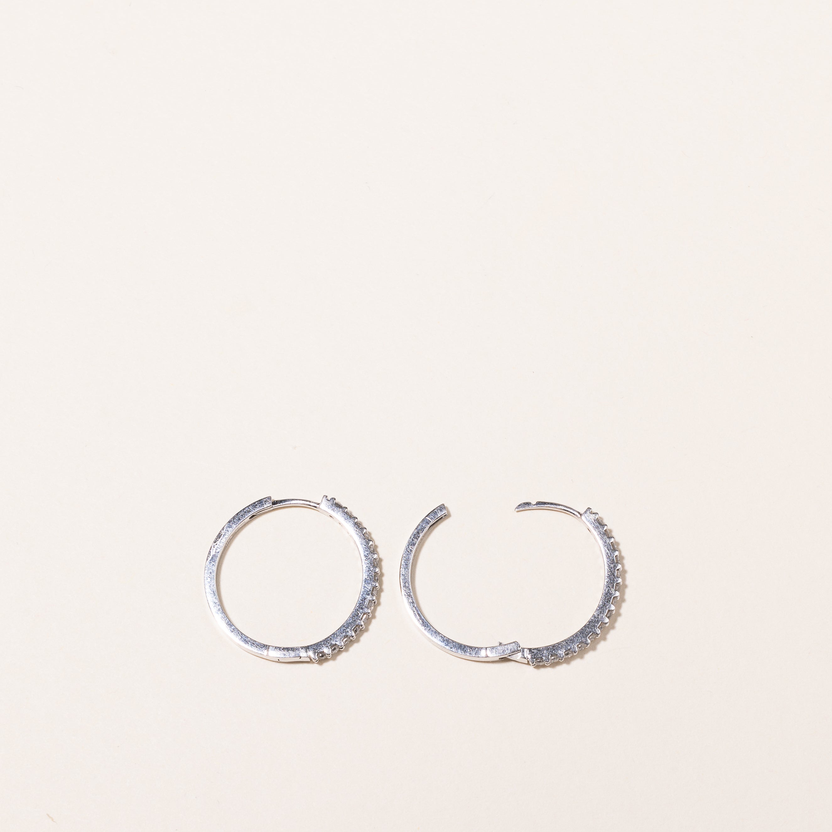 10K White Gold Diamond Hoop Earrings for Women | 0.56 Carat Total Weight (CTW) | Round Cut Stud Earrings for Everyday Wear & Special Occasions