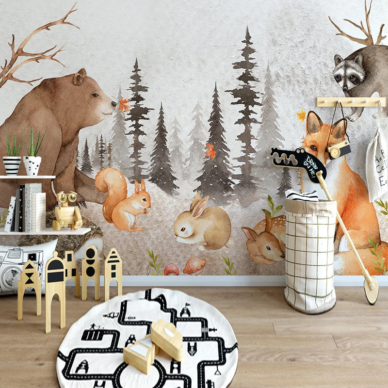 Woodland Forest Nursery Wallpaper - Nature-Inspired Forest Mural for Baby Room Decor | Perfect for Nursery, Kids Bedroom & Playroom
