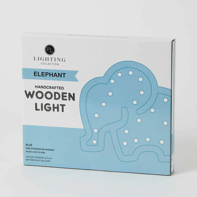 Handcrafted Wooden Elephant Lamp - Unique Home Decor & Night Light for Nursery, Living Room, or Bedroom | Eco-Friendly & Artistic Lighting by Pilbeam Living