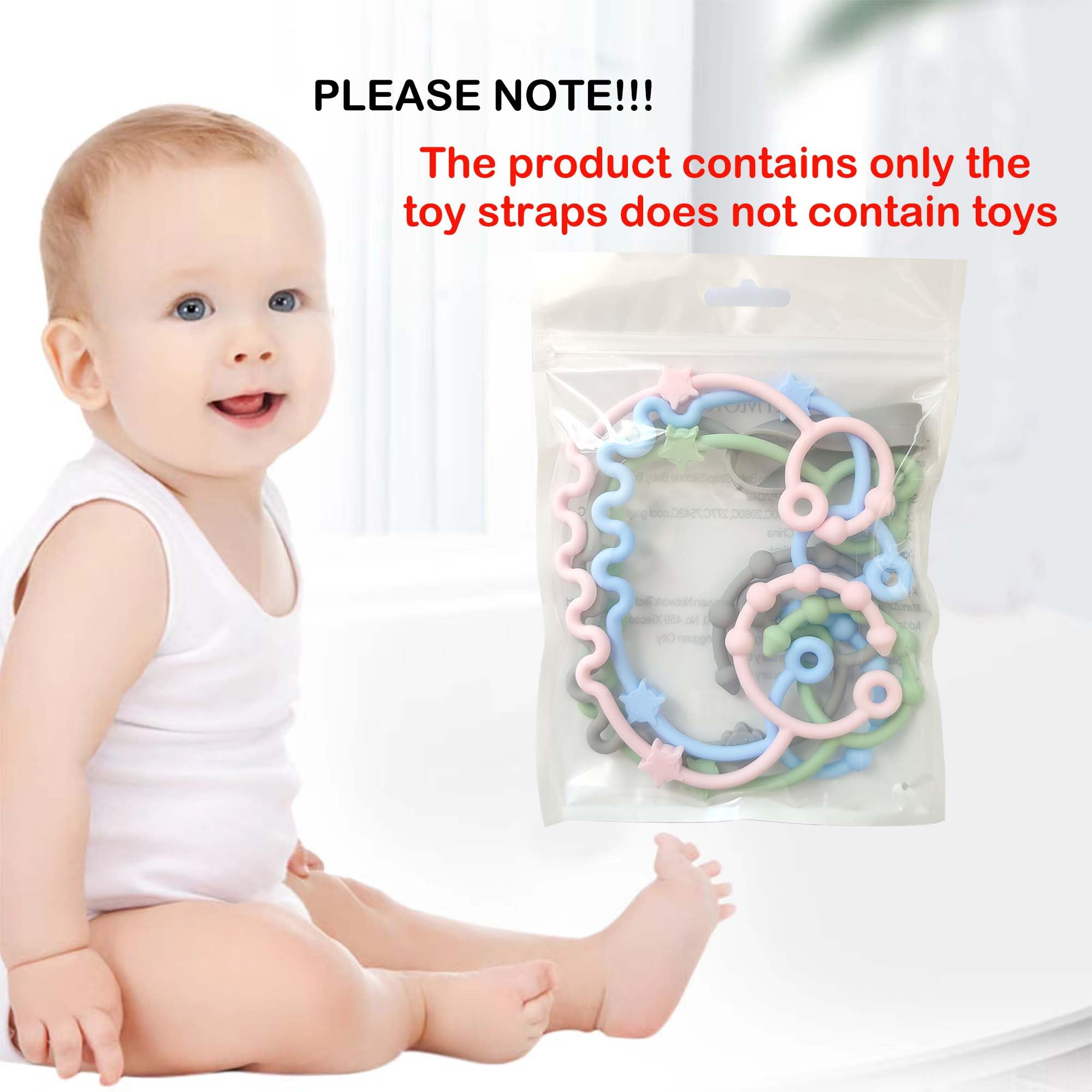 RTMOK Silicone Baby Toy Straps & Pacifier Clip Set - Secure Toys for Car Seat, High Chair, Stroller, Crib & Rocking Chair - BPA-Free Teether Accessories for Safe Playtime On-The-Go