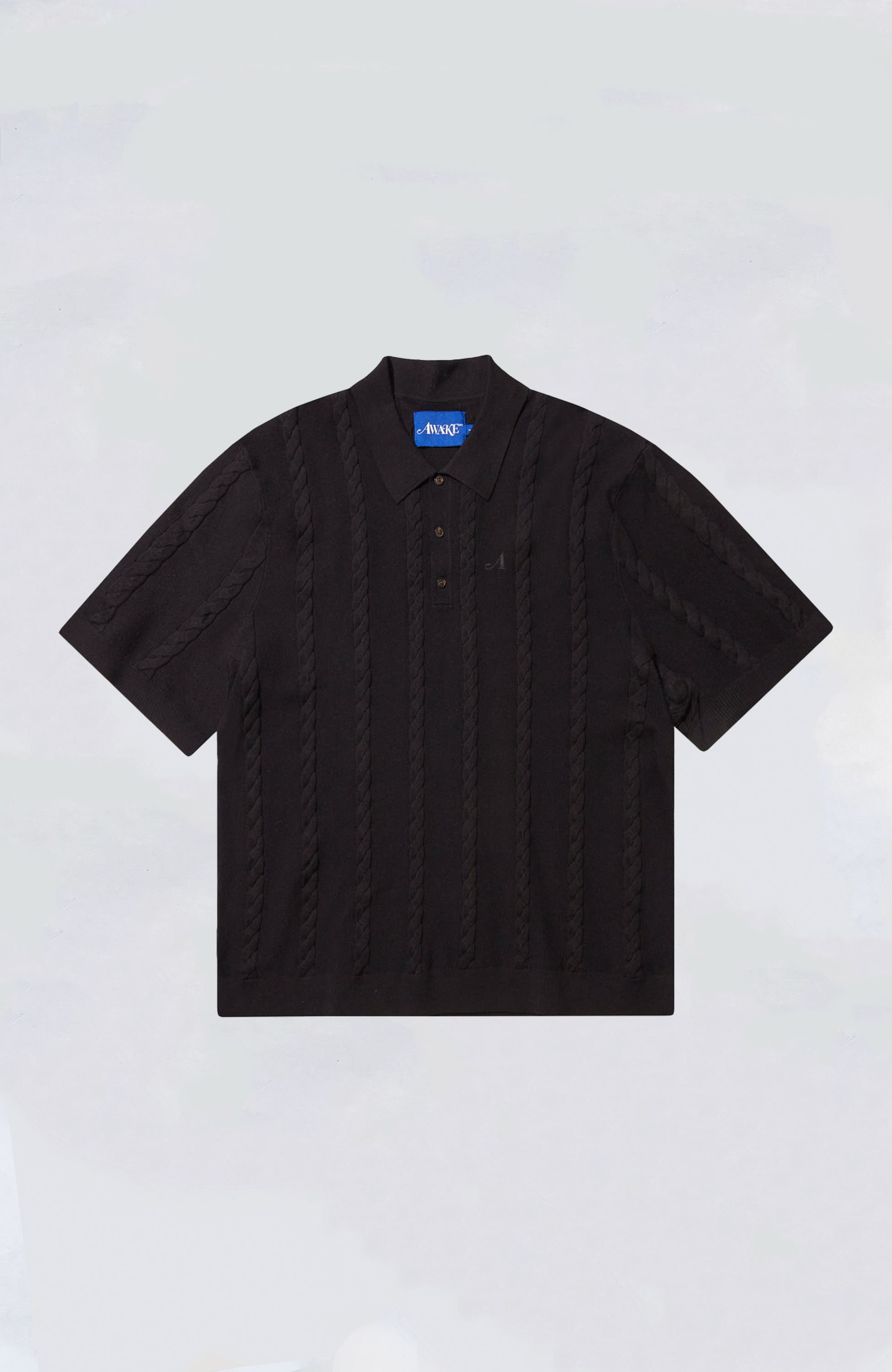 Awake NY Cable Knit Polo Shirt for Men - Soft Cotton Knitwear with Classic Collar - Perfect for Casual Outfits, Office Wear & Weekend Style