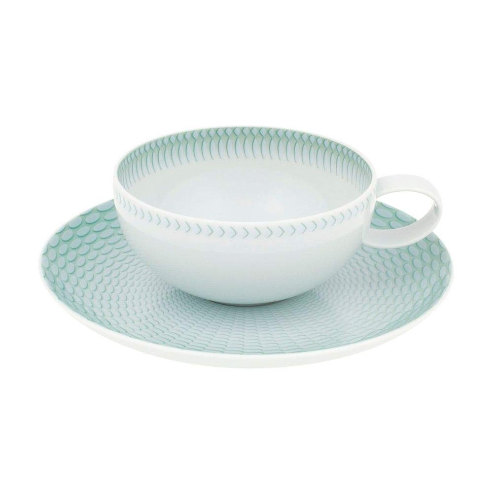 Venezia Tea Cup and Saucer Set of 4 - Elegant Porcelain Tea Cups for Afternoon Tea, Bridal Shower, and English Tea Party
