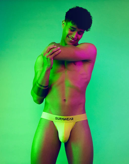 Supawear Neon Jockstrap for Men - High Visibility Lime Green Athletic Support Underwear - Perfect for Gym, Running & Sports Activities
