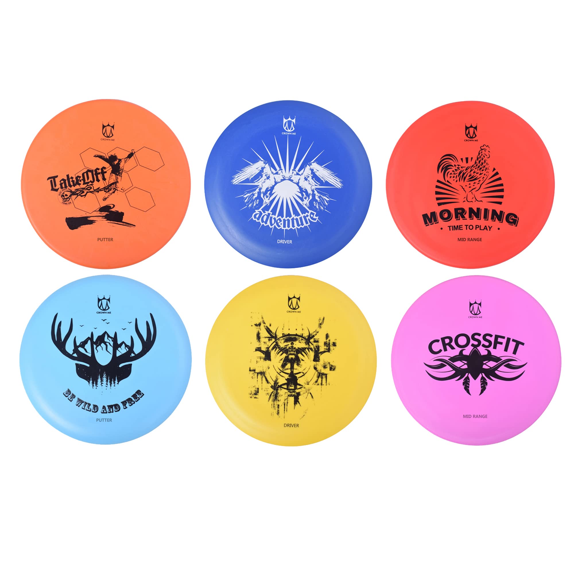 **CROWN ME Disc Golf Starter Set - 6 Discs, 1 Marker, 1 Towel & 1 Bag | Perfect for Beginners & Outdoor Sports Enthusiasts | Ideal for Parks, Backyards & Competitive Play**