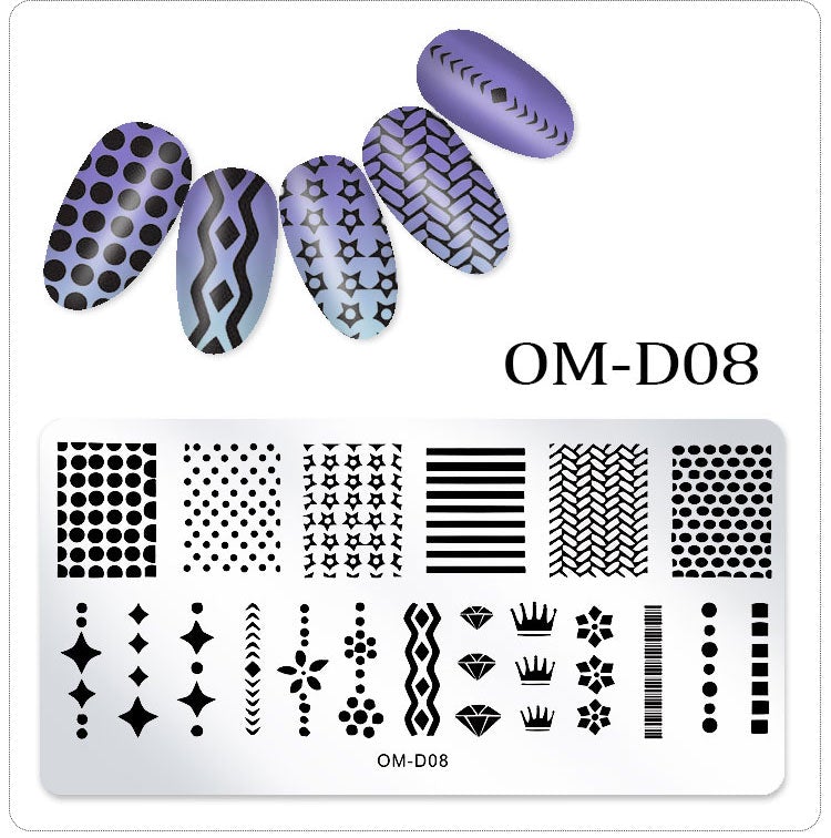 OM D Series Stamping Plates for Nail Art - Floral & Geometric Nail Design Templates - Perfect for DIY Manicures, Salon Use & Gift Giving
