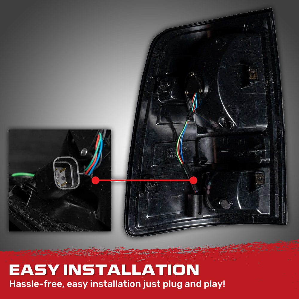 **Dodge RAM 1500 4th Gen (2009-2018) Ultra Bright LED Tail Lights - Direct Replacement for Factory Halogen - Multiple Lens Design - Perfect for Night Driving & Enhanced Safety**