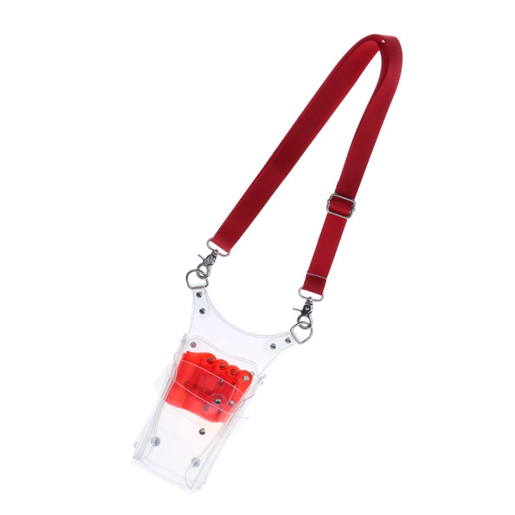 Professional Clear Hairdressing Scissor Bag - Salon Tool Organizer for Barbers & Stylists (Red) | Perfect for Travel, Storage & Salon Organization