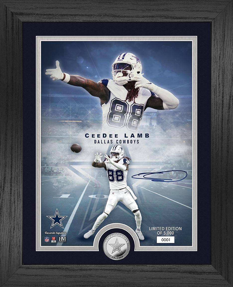 CeeDee Lamb Dallas Cowboys NFL Legends Commemorative Silver Coin with Photo Mint - Perfect for Football Fans, Collectors, and Sports Memorabilia Displays