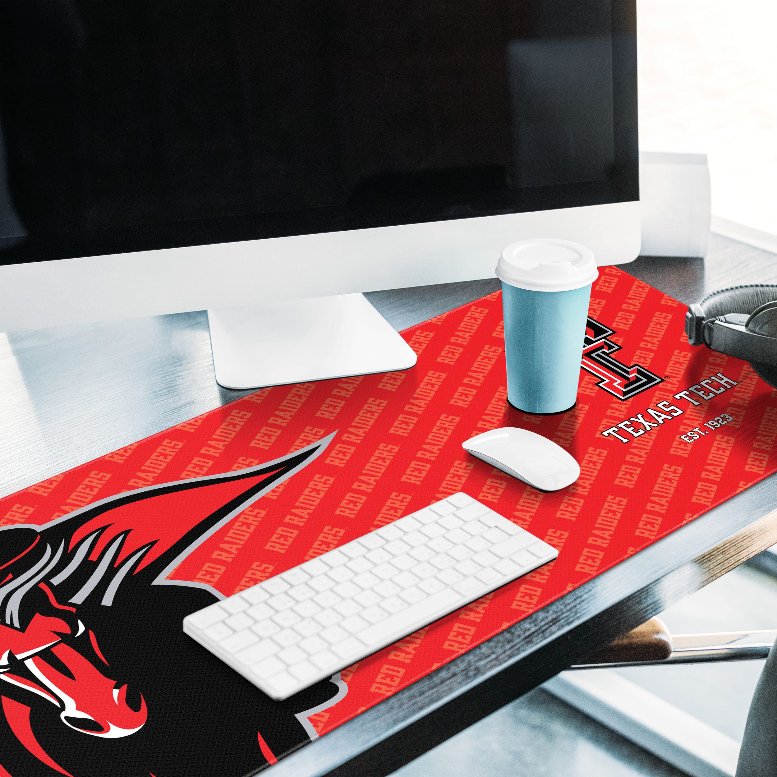YouTheFan NCAA Texas Tech Red Raiders Logo Series Desk Pad - Non-Slip Mouse Pad for Gaming & Office Work - Perfect for College Dorm, Home Office & School Desk Accessories
