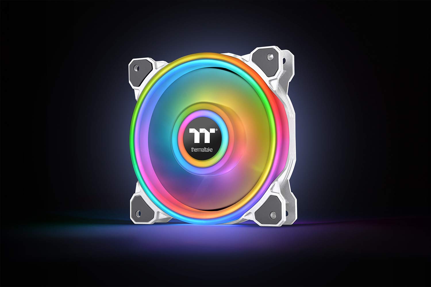 Thermaltake Riing Quad 14 RGB Radiator Fan 3-Pack with PWM Controller - 54 LED Low Noise PC Case Fans, NeonMaker Supported (White) - Perfect for Gaming PC, Liquid Cooling Systems & RGB PC Builds