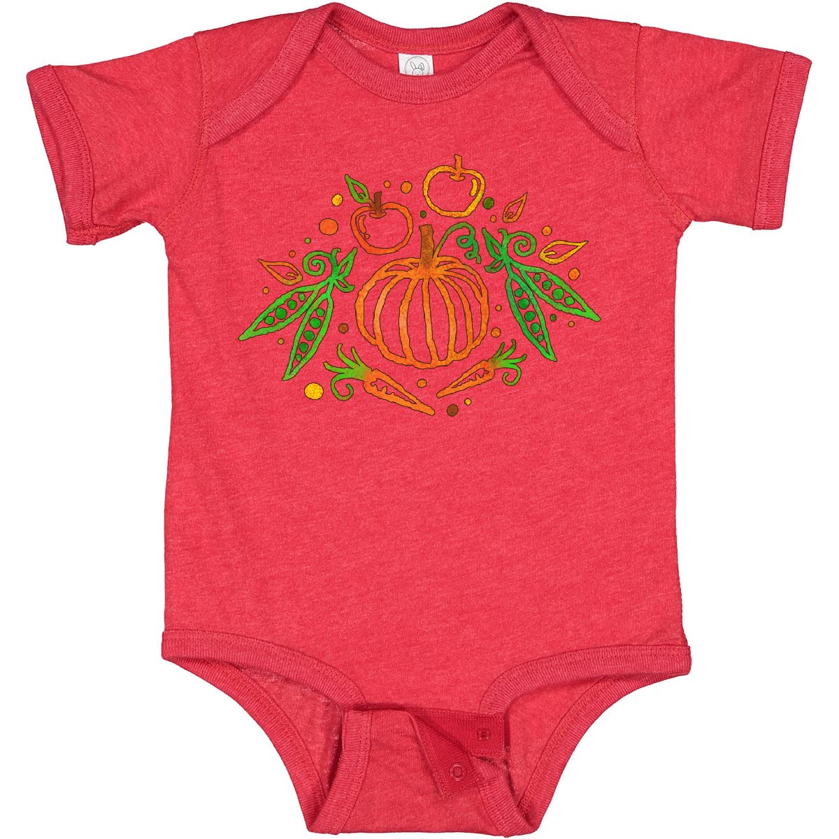 Inktastic Thanksgiving Pumpkin Vegetables Fruit Harvest Baby Bodysuit - Cute Holiday Outfit for Infants & Toddlers - Perfect for Family Gatherings, Photo Shoots & Fall Festivals