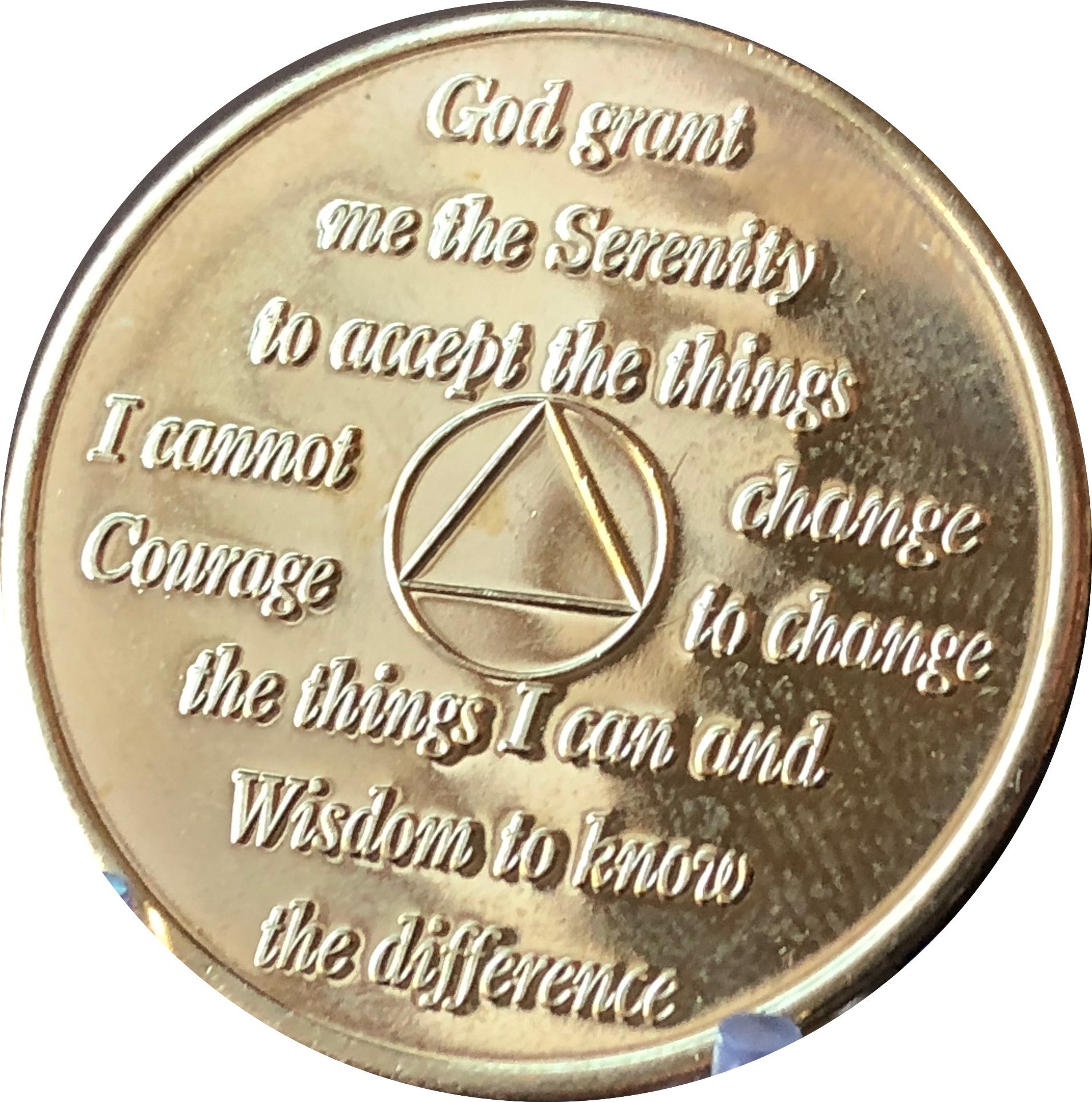 1 Year AA Medallion Gold Plated Anniversary Chip - Commemorative Sobriety Token for Alcoholics Anonymous Recovery Milestones, Perfect for 12-Step Program Gifts and Celebration Events