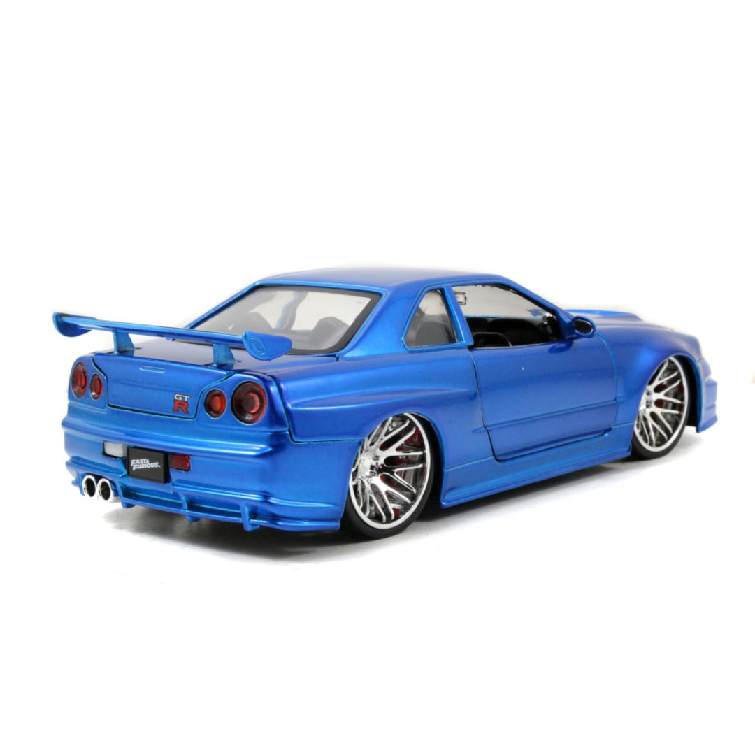 2002 Nissan Skyline GT-R R34 1:24 Scale Die-Cast Model Car - Fast and Furious Movie Replica - Collectible Toy for Car Enthusiasts & Movie Fans - Perfect for Display, Gifts, and Racing Collections