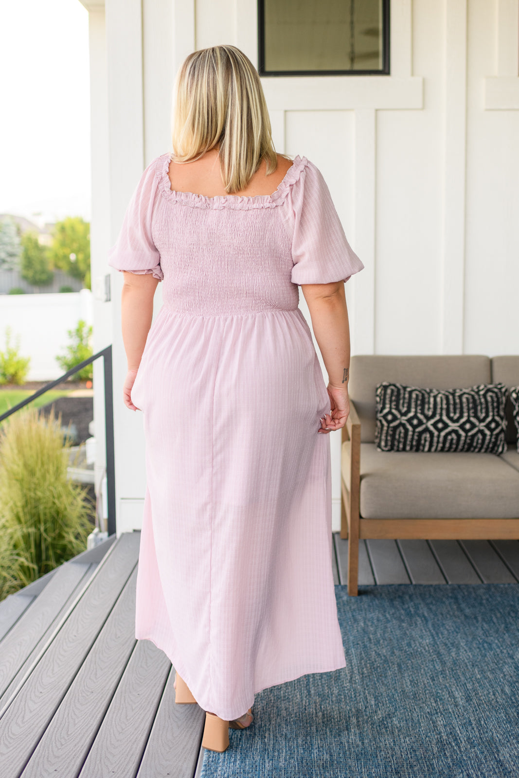 Midday Stroll Dress - Women's Casual Summer Flowy Midi Dress for Beach, Brunch & Outdoor Activities