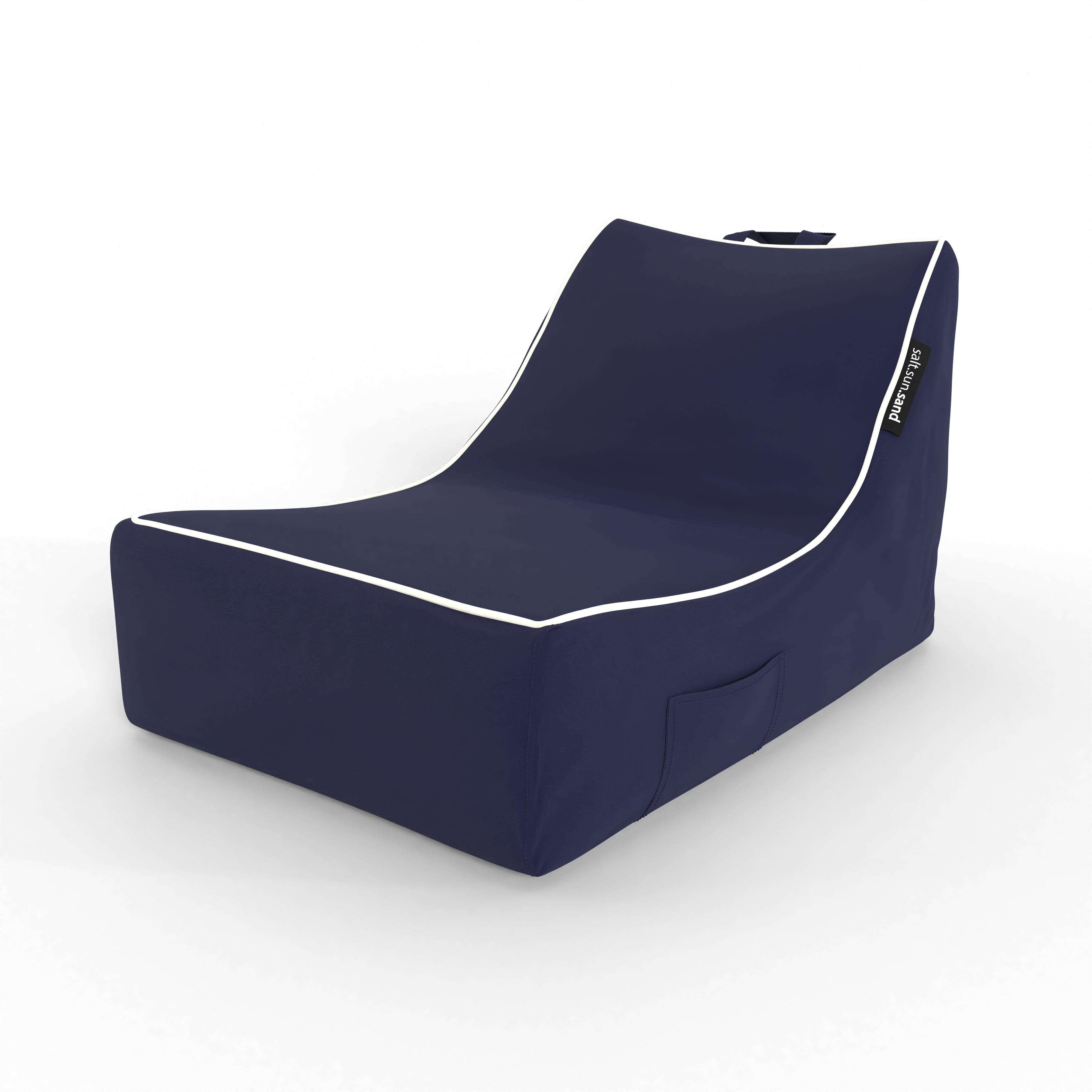 Premium Navy Blue Kirra Outdoor Bean Bag Chair - Waterproof & UV Resistant for Patio, Poolside, and Backyard Relaxation