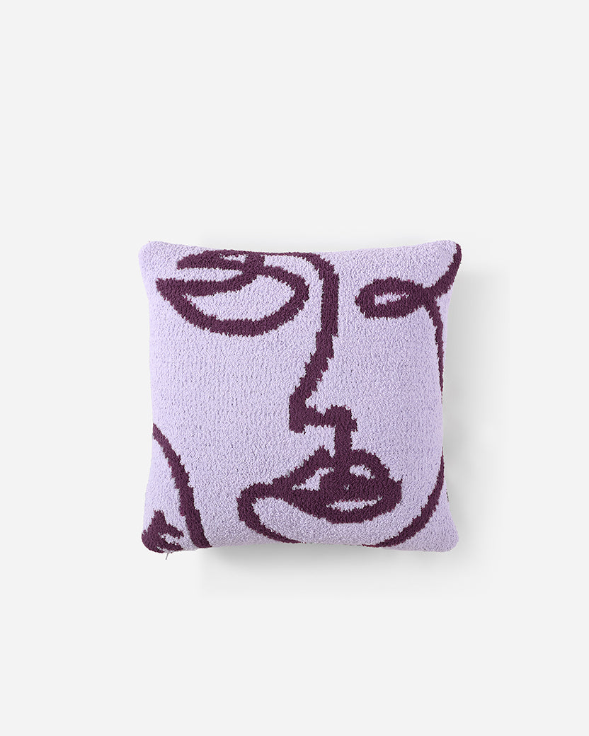 Faces Throw Pillow - Soft Decorative Cushion for Sofa, Bed & Home Decor - Perfect for Living Room, Bedroom & Dorm Room