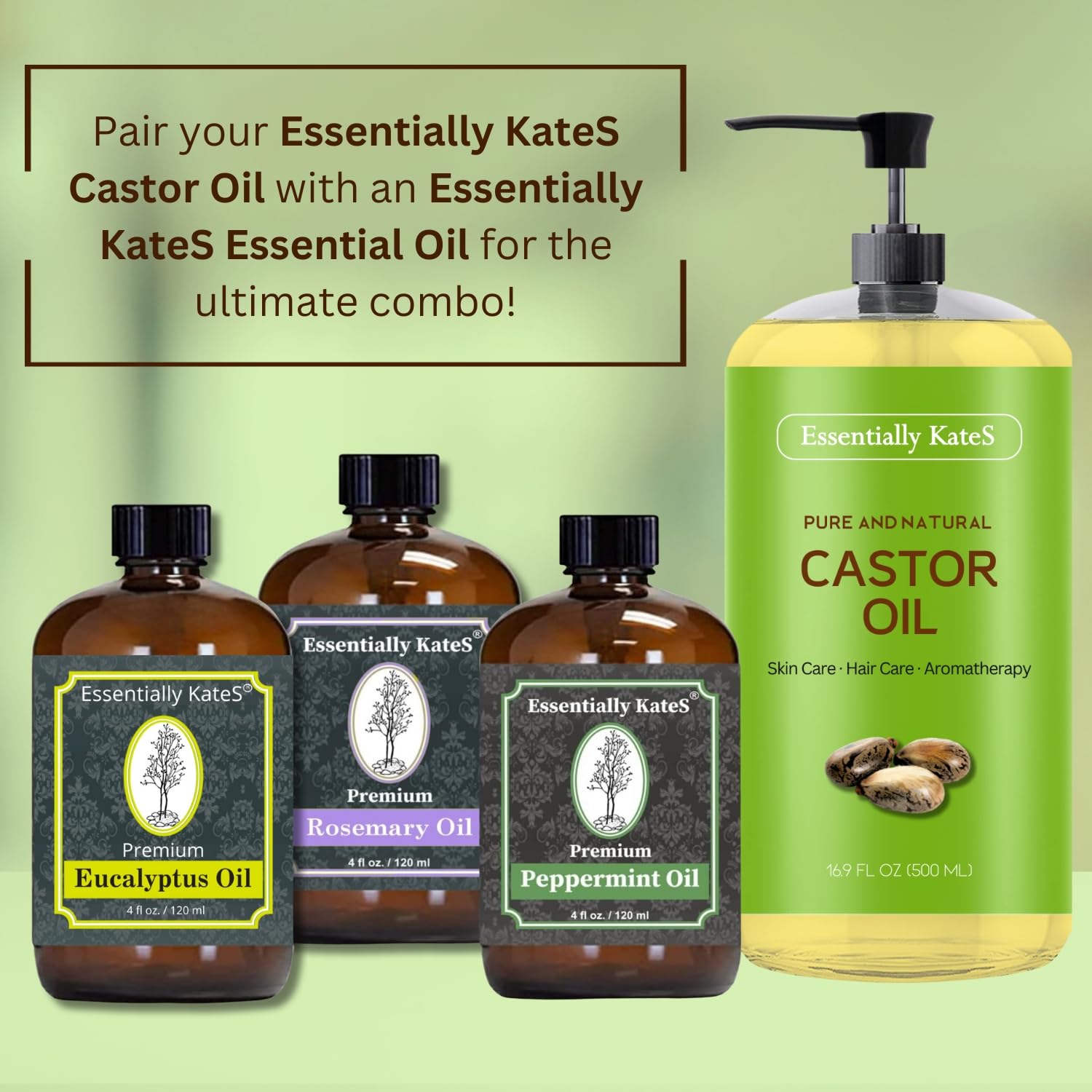 100% Pure & Natural Cold Pressed Hexane-Free Castor Oil 16.9 Fl Oz - Organic Hair Growth, Skin Moisturizer & Eyelash Enhancer - Perfect for DIY Beauty, Scalp Treatment & Natural Remedies