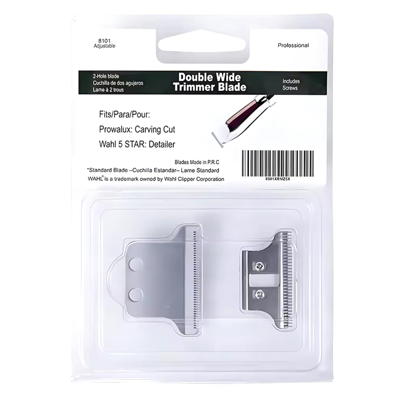 TB-PRO Detailer Trimmer Blade - Professional Adjustable T-Wide Replacement for Wahl 2215 & 8081 - Ultra Sharp Silver Blade for Beard Trimming, Hair Styling & Grooming