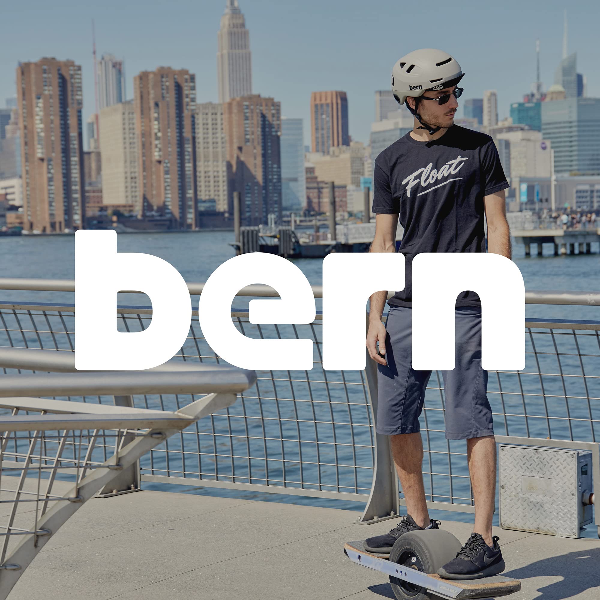 Bern Hudson Commuter Bike Helmet with MIPS Technology - Certified for E-Bikes & Cycling Safety - Integrated LED Rear Light & U-Lock Compatible - Perfect for Urban Commuting, Road Biking & Electric Bike Riders