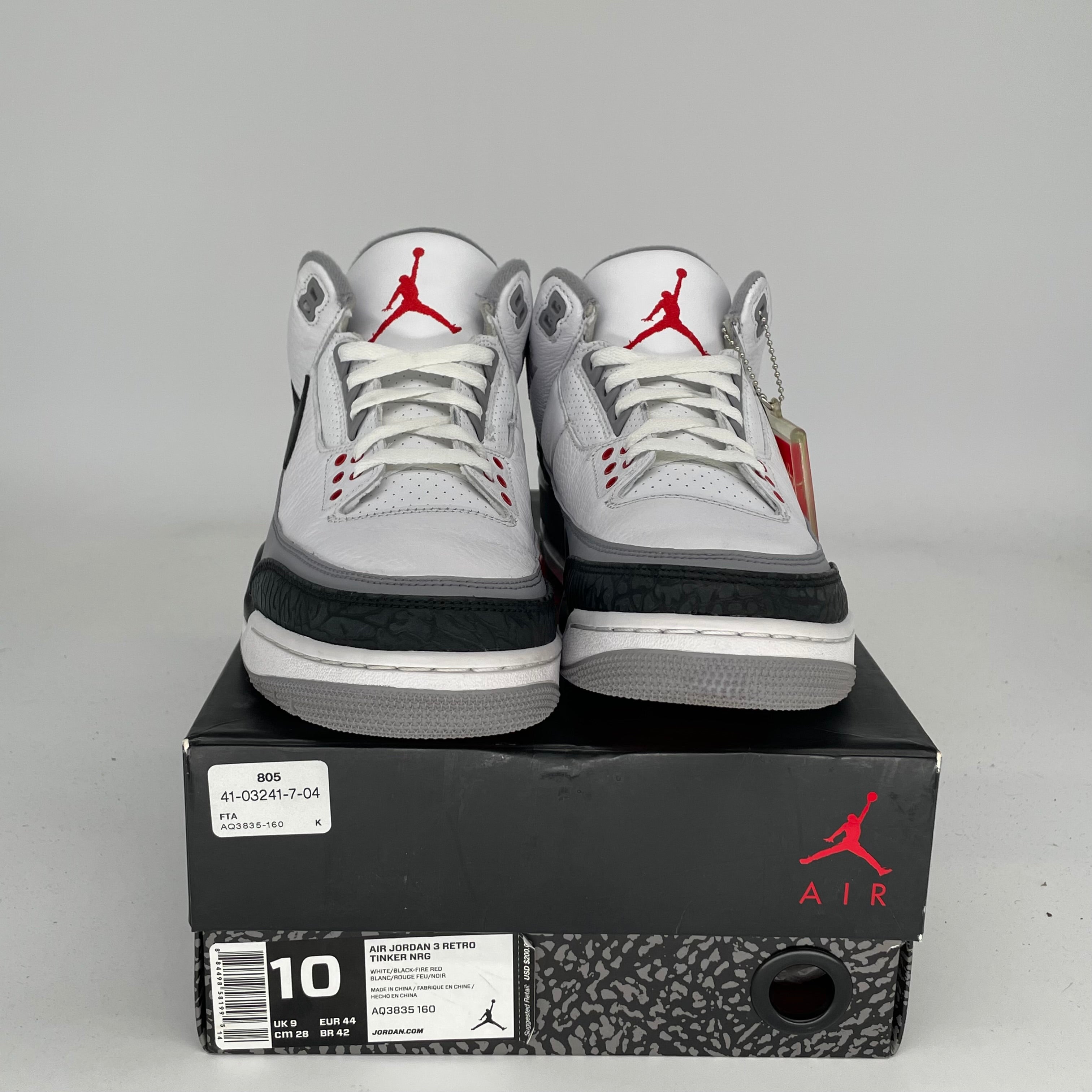 AIR JORDAN 3 TINKER HATFIELD Men's Basketball Shoes Size 10 White Cement AQ3835-160 - Perfect for Streetwear, Sneaker Collection & Casual Wear
