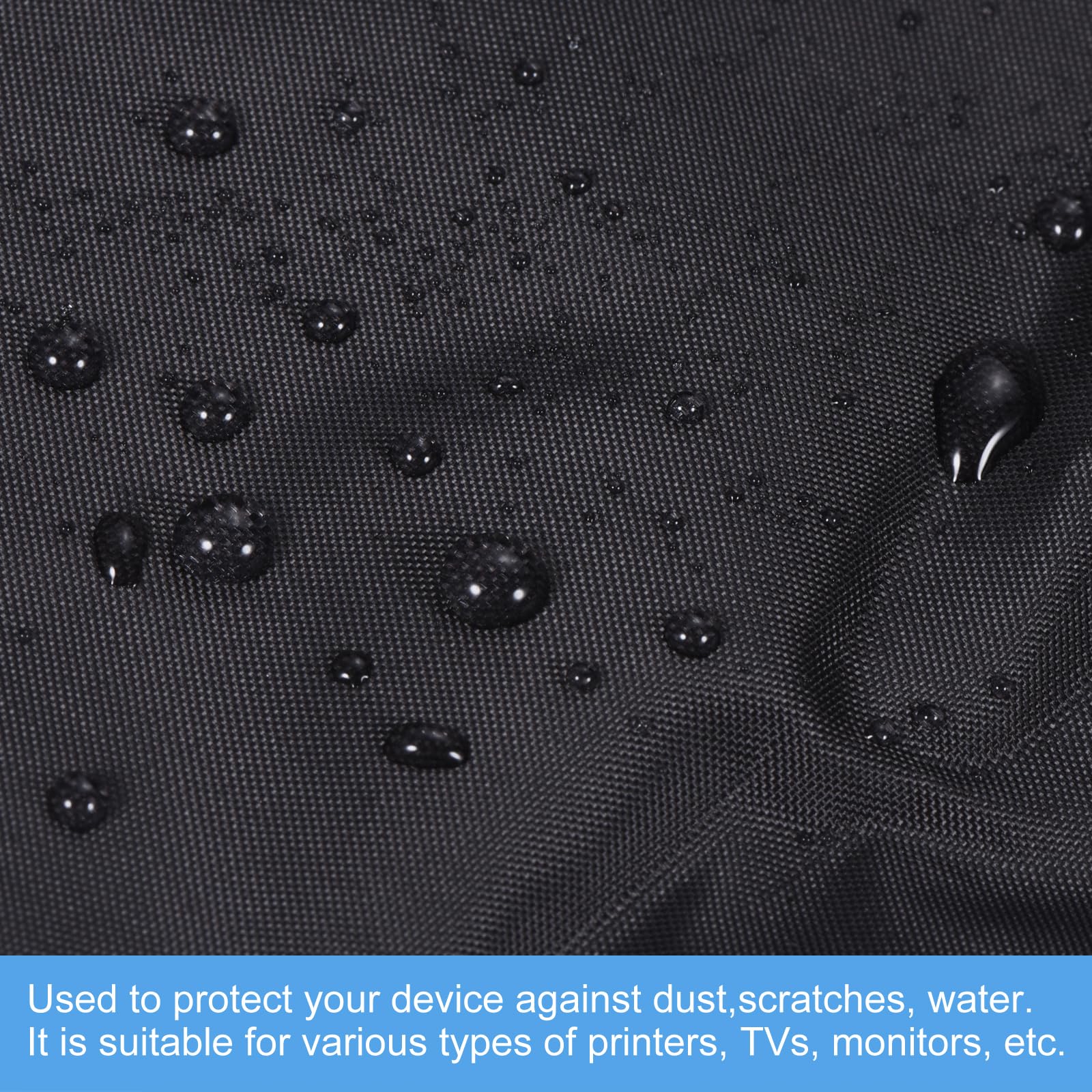 Universal Monitor & Printer Dust Cover - 27.6x17.7x11.8 Inch Oxford Fabric, Anti-Static, Waterproof Protective Sleeve for Computers, Printers, Scanners - Perfect for Home Office, Studio & Workspace Protection (Black)