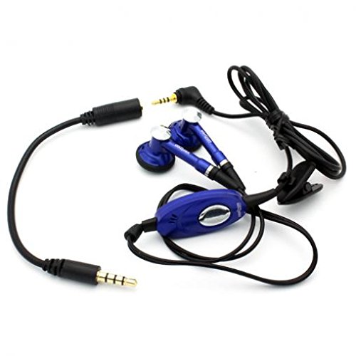 Verizon Wired Headset with Microphone - Hands-Free Dual Earbuds for Motorola Moto G7/G7 Power/G7 Play - Includes 2.5mm to 3.5mm Adapter (Blue) - Perfect for Driving, Office Calls & Online Meetings