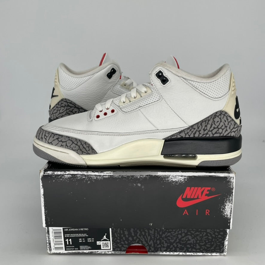 Original Air Jordan 3 White Cement Reimagined Basketball Shoes - Men's Size 11 & Women's Size 12.5 (DN3707-100) - Retro Sneakers for Streetwear & Casual Outfits