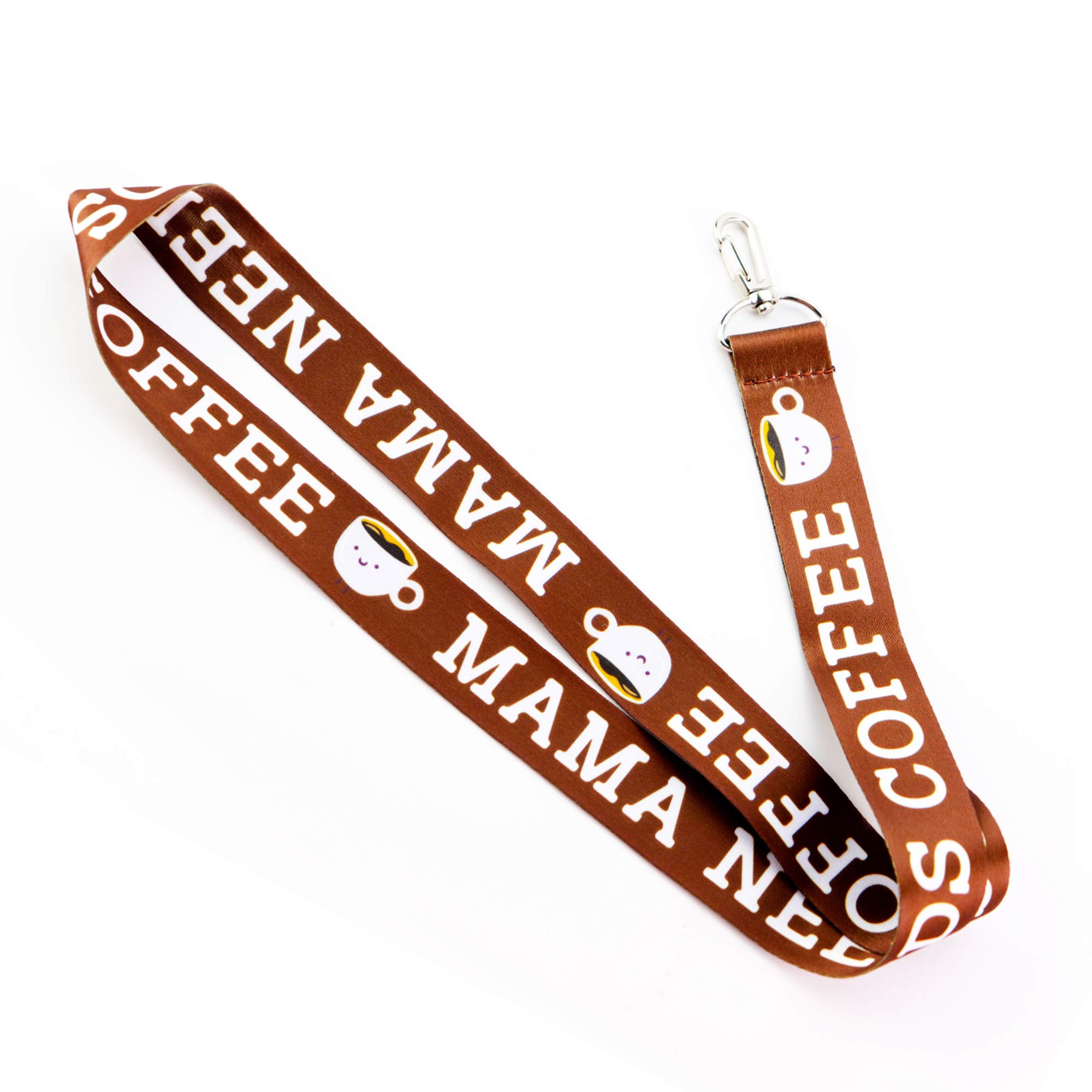 Cute Coffee Lover Lanyard Keychain - ID Badge Holder for Work & Home