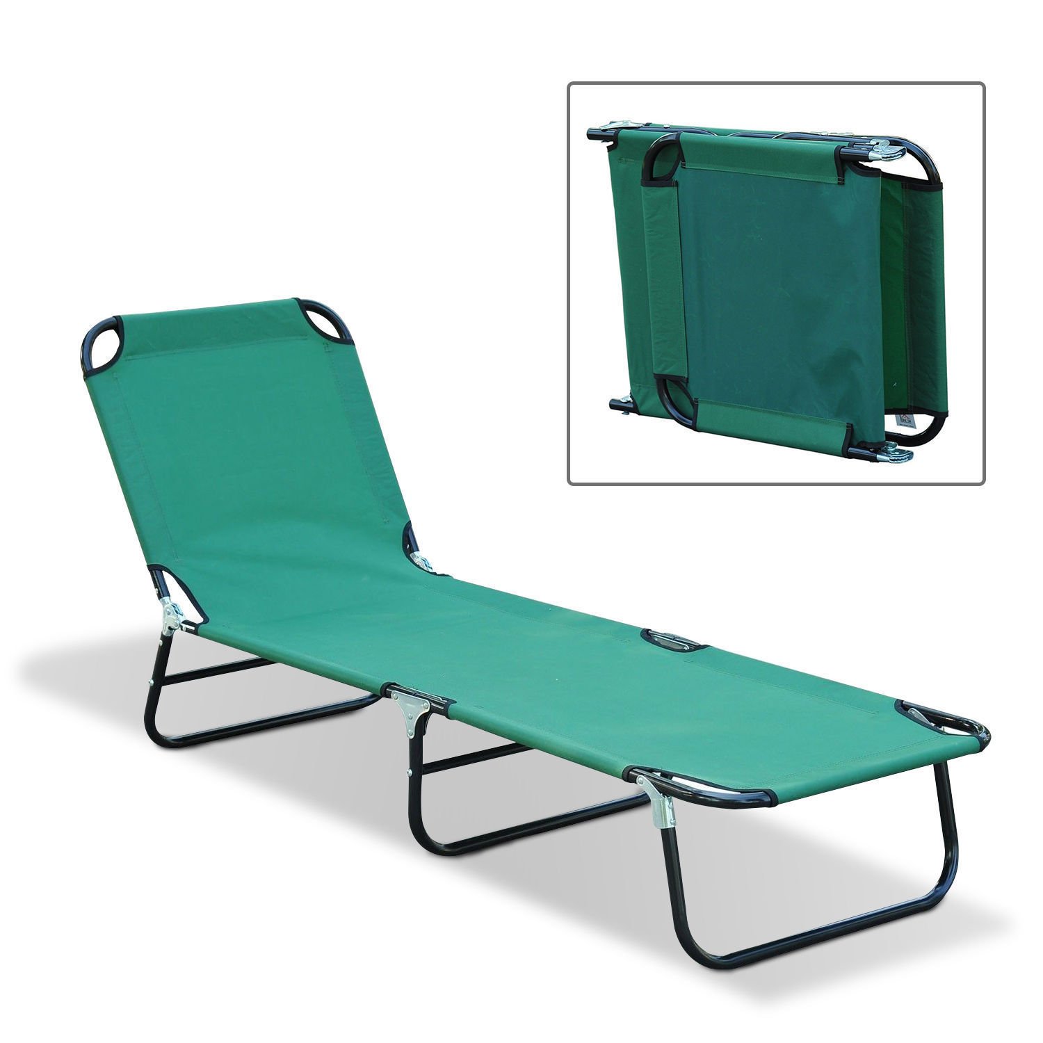 Totoshop Outdoor Sun Chaise Lounge Recliner - Foldable Patio Camping Cot Bed for Beach, Pool & Backyard Relaxation | Portable Sunbathing Chair for Outdoor Leisure & Vacation