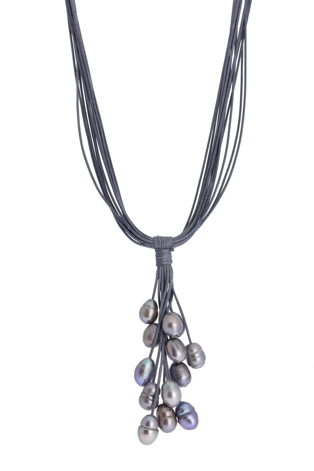 Tahitian Black Pearl Necklace with Wax Cord - Elegant Jewelry for Women, Perfect for Weddings, Parties & Special Occasions