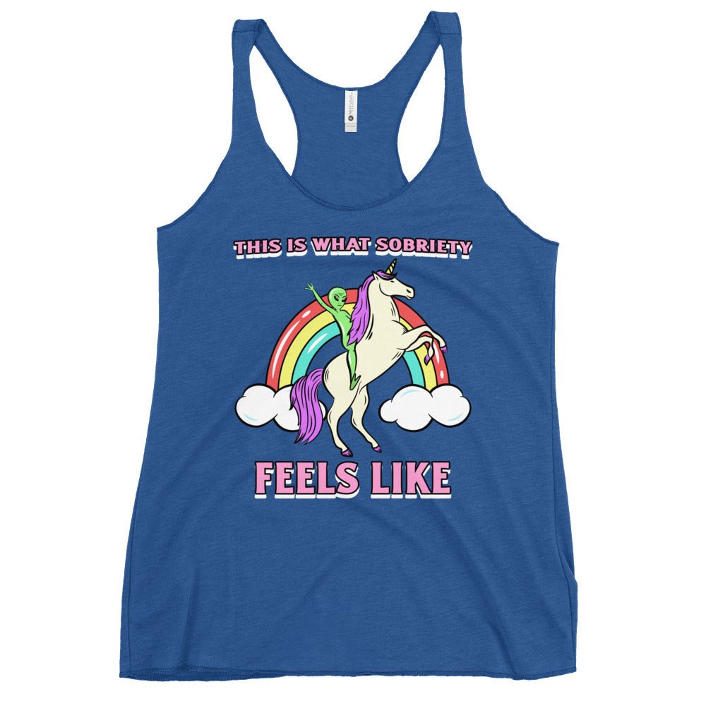 Interstellar Sobriety Racerback Tank Top - Comfortable Workout & Gym Shirt for Women - Perfect for Yoga, Running & Fitness Training