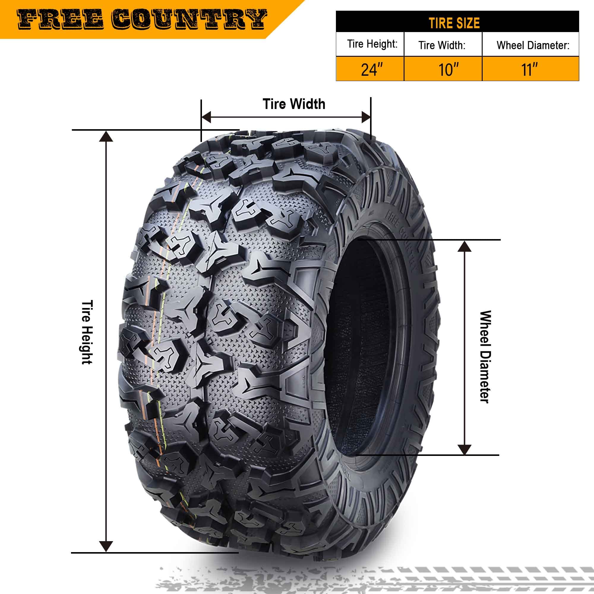 Premium 8PR ATV/UTV Tires 24x10x11 - Heavy Duty All-Terrain Tires for 1995-2003 Honda FORMAN TRX400 - Perfect for Off-Roading, Mudding & Farm Work